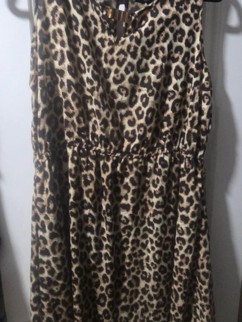 Leopard print midi dress with pockets Size L #leopardprint #dress
